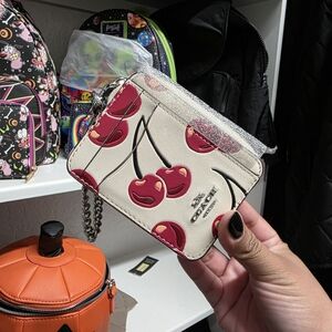 Coach Cherry Print Card Holder